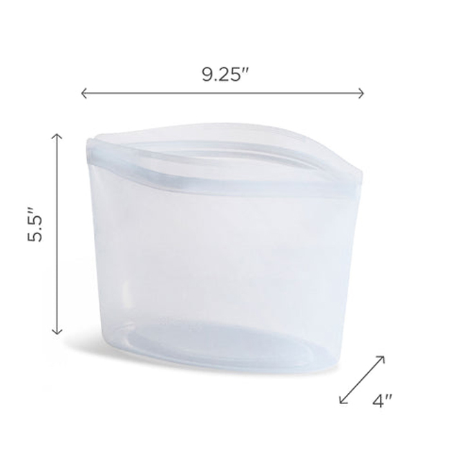 Stasher Silicone 4-Cup Bowl | Clear - Dimensions
