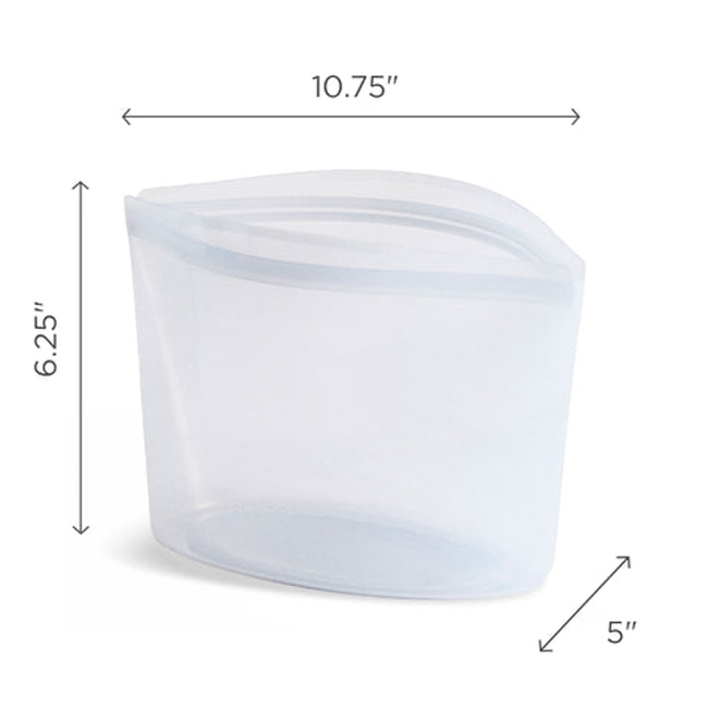 Stasher Silicone 6-Cup Bowl | Clear - Dimensions