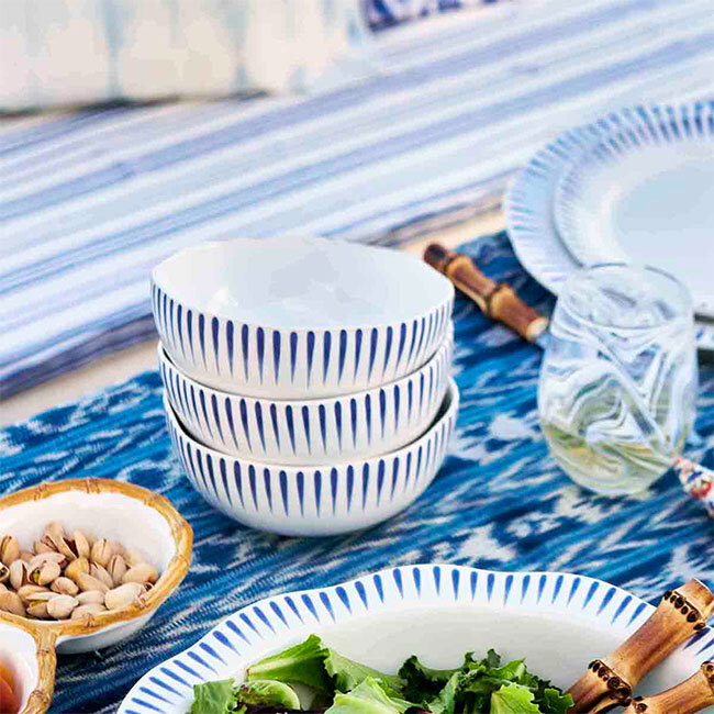 Juliska Sitio Stripe Cereal/Ice Cream Bowl | Delft Blue