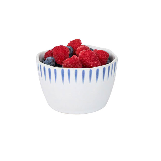 Juliska Sitio Stripe Ramekin | Delft Blue with berries