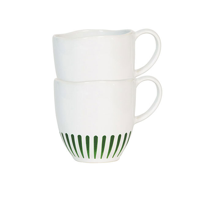 Juliska Sitio Stripe Mug | Basil - stacked