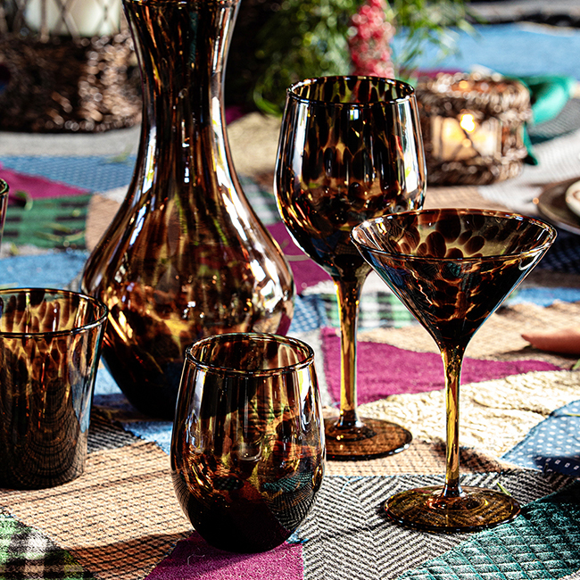 Juliska Puro Martini Glass | Tortoiseshell with other collection items