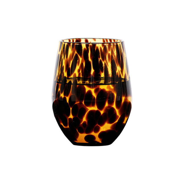 Juliska Puro Stemless Wine Glass | Tortoiseshell