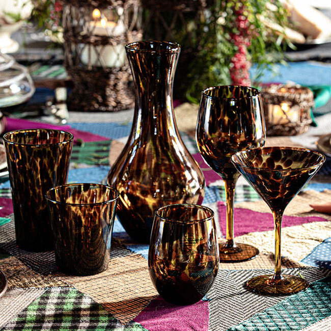 Juliska Puro Stemless Wine Glass | Tortoiseshell with collection