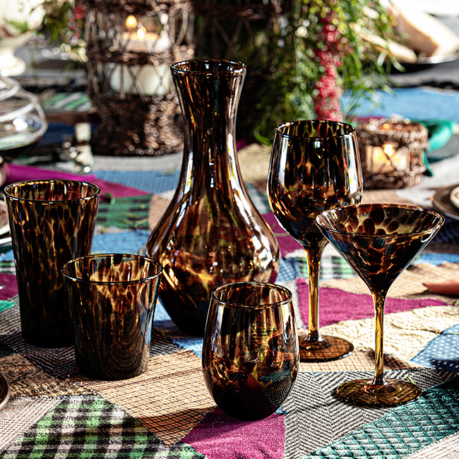Juliska Puro Wine Glass | Tortoiseshell with other collection items