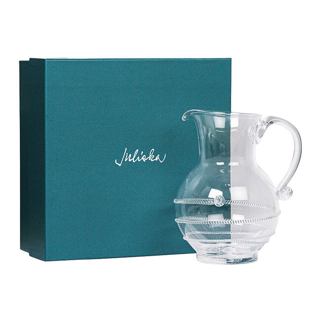 Juliska Amalia Glass Round Pitcher w/box