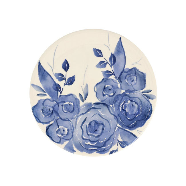 Product Viva by Vietri Blue Camellia Salad Plate