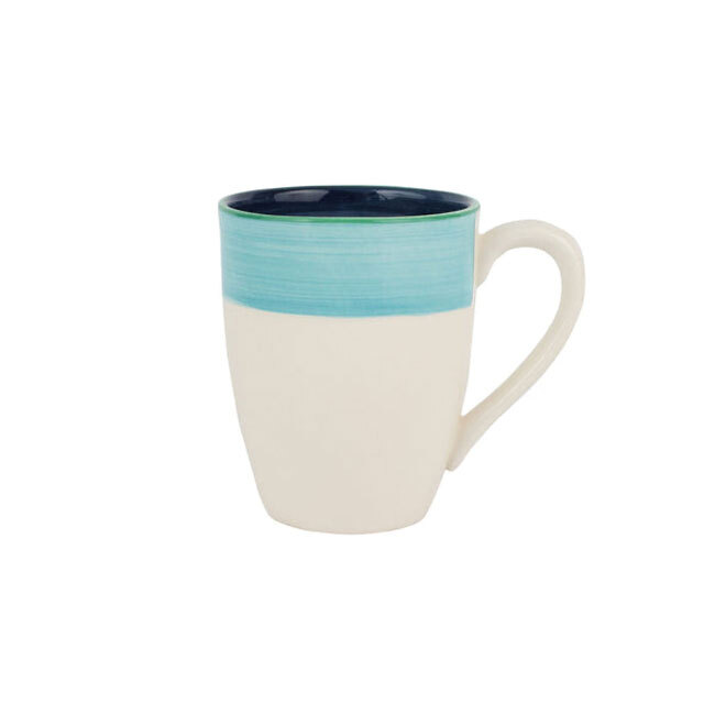 Product Viva by Vietri Lisbon Cobalt and Aqua Stripe Mug