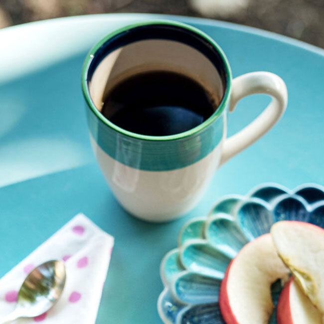 Viva by Vietri Lisbon Cobalt and Aqua Stripe Mug