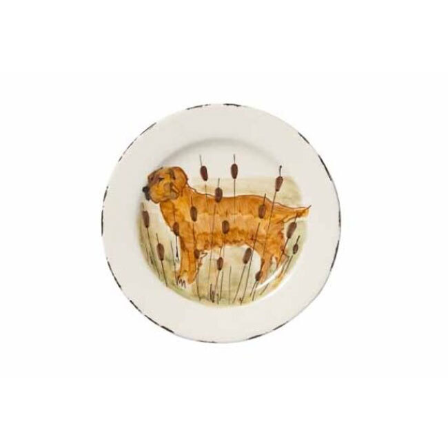 Vietri Wildlife Salad Plate - Hunting Dog