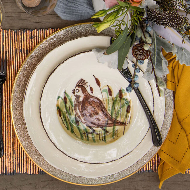Vietri Wildlife Salad Plate - Quail