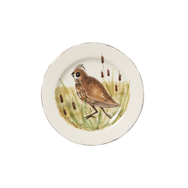 Vietri Wildlife Salad Plate - Quail
