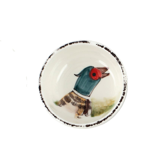 Vietri Wildlife Condiment Bowl - Pheasant