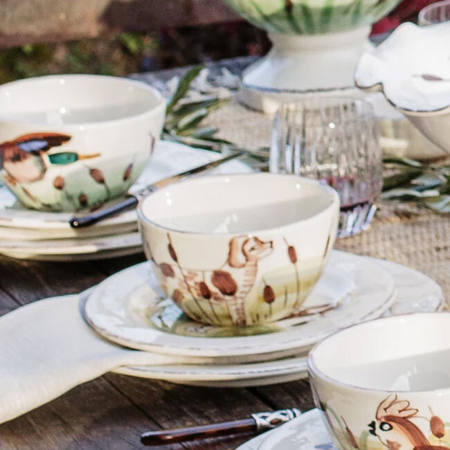 Vietri Wildlife Cereal Bowl | Spaniel