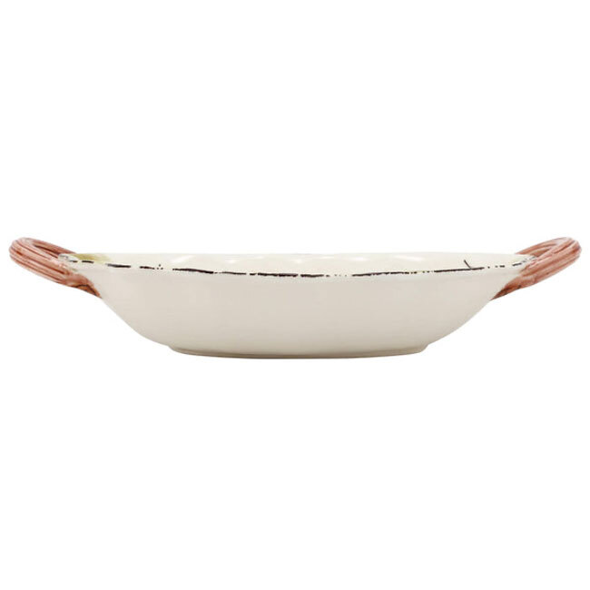 Vietri Wildlife Hunting Dog Handled Oval Bowl