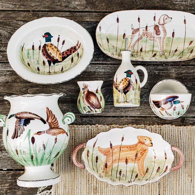 Vietri Wildlife Pheasant Handled Olive Oil Bottle in collection