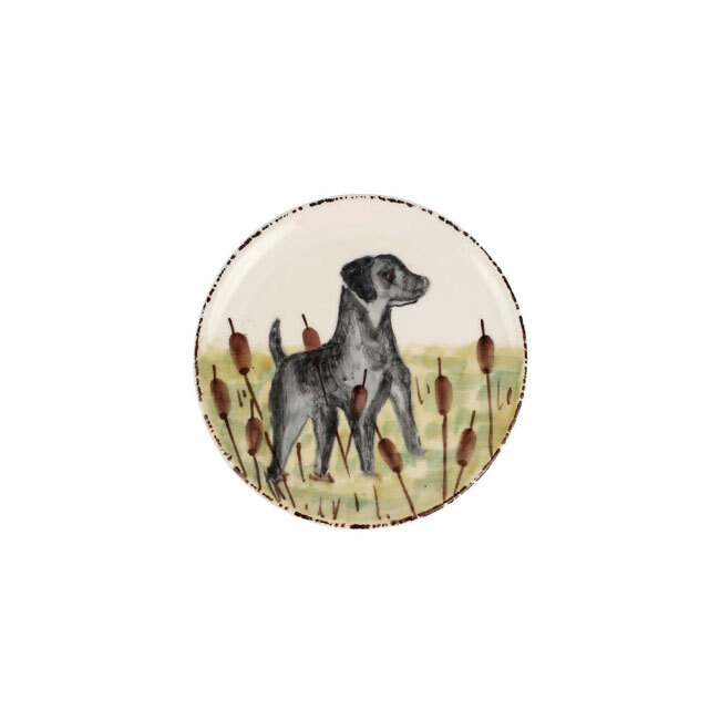 Vietri Wildlife Canapé Plate - Black Dog