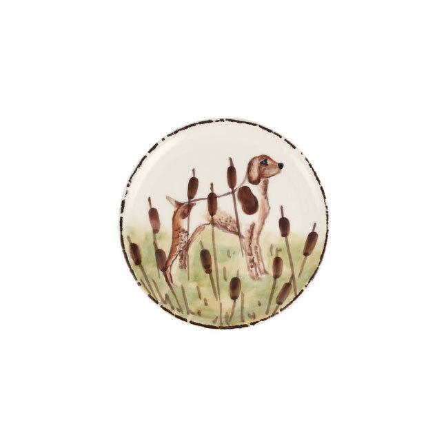 Vietri Wildlife Canapé Plate - Spaniel