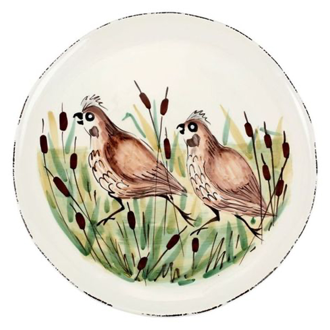 Vietri Wildlife Quail Round Platter