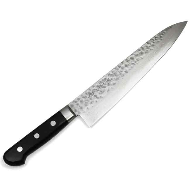 KIKUICHI Warikomi Elite Damascus Tsuchime 9.5-Inch GYUTO Knife