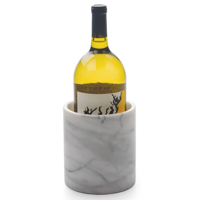 RSVP International Wine Cooler/Tool Holder | Marble with wine bottle
